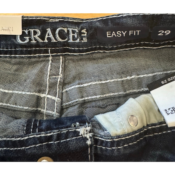 Women's Grace Bootcut Jeans Blue/Silver Size 29x34 - Picture 3 of 7